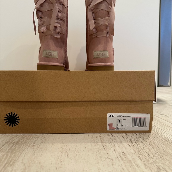 UGG Short Continuity Bow Boots In Pink Crystal - Picture 3 of 10